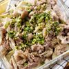 疲れた日はこれ💛レンジ5分!豚コマ・もやし・なすの重ね蒸しの工程3