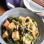 【厚揚げと小松菜のオイスターソース炒め】ごはんがすすむ！
