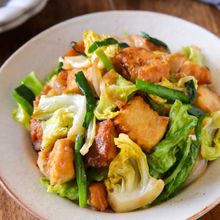 【厚揚げとキャベツの回鍋肉風】ボリュームたっぷり♪