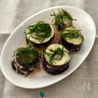 おつまみにも副菜にも！《なすの明太チーズミルフィーユ》