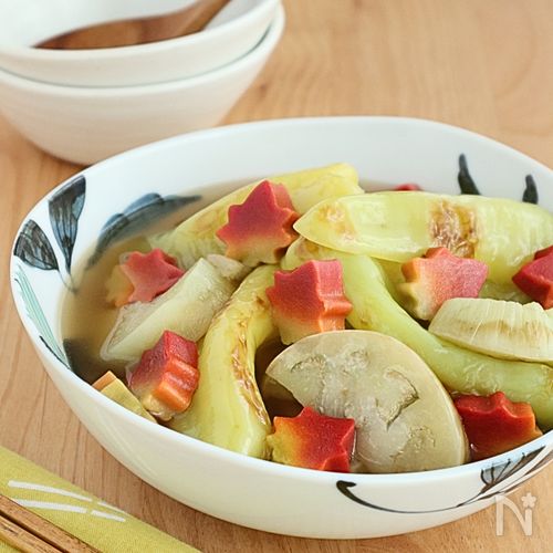 京のおばんざい風♪白なすとバナナピーマンの炒め煮