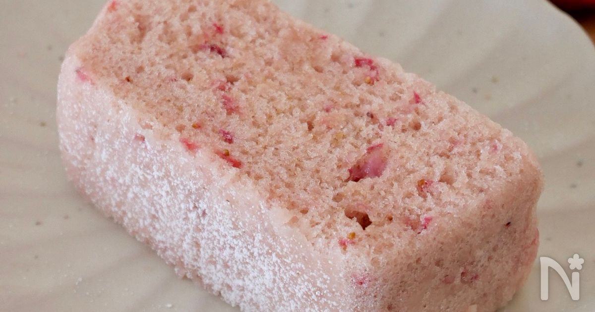 レンジで3分！【米粉のいちご蒸しパン】