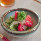 さっぱりやみつき！きゅうりとトマトの和風酢の物
