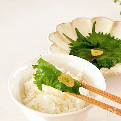 【超簡単】箸が止まらない‼︎やみつき大葉のごま油&醤油漬け