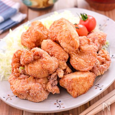 【鶏むね肉のだし唐揚げ】米粉でカリッと!下味冷凍OK!