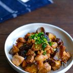 鶏肉と茄子のガリバタ炒め