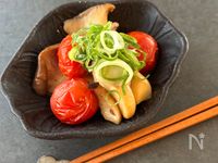 簡単♪エリンギとミニトマトのバター醤油炒め
