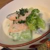 852727の作ってみた!投稿(鮭とブロッコリーの食べる豆乳スープ♡チーズでコク旨)