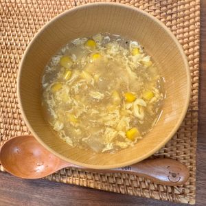 フミの作ってみた!投稿(保育園給食のコーンのかきたまスープ)