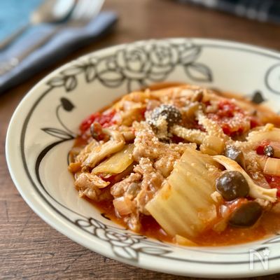 豚こまと白菜のトマト煮