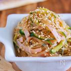 茹で戻し不要♪旨味マシマシ♪『中華風♡湯かけ春雨サラダ』