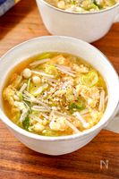 【えのきとネギの中華たまごスープ】旨みたっぷりほっとする味♡