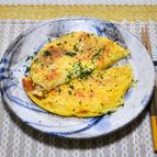 食感がいい「細切りポテトのチーズオムレツ」