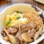 【牛肉と糸こんのすき焼き煮】甘さ控えめ生姜をきかせた大人味☆