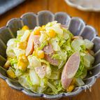 【子供爆食！白菜のカレーマヨコーンサラダ】レンジで簡単♡︎