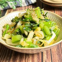 【白菜と小松菜の中華おひたし】レンチンで簡単♪