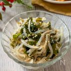 レンジで爆速♩【もやしとわかめの白だしナムル】