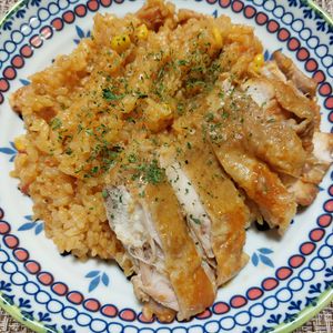 よっこの作ってみた!投稿(炊飯器で簡単に！本格チキンジャンバラヤ)