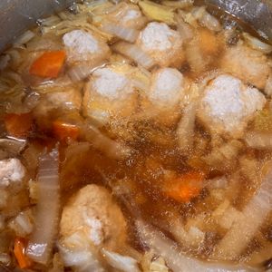 1248362の作ってみた!投稿(【くたくた白菜と鶏だんごのスープ】子供が喜ぶ♡︎簡単レシピ)