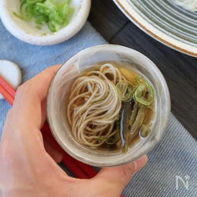 レンチン5分♪茄子の揚げびたし風な素麺のつゆ
