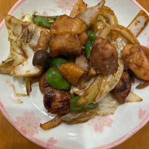おいしーさーの作ってみた!投稿(行列の定食屋さんの♪鶏と夏野菜の濃厚味噌しょうが焼き定食🤩)