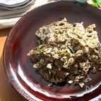 やみつきー♡蓮根と鶏ひき肉のガーリックのり塩ペッパー炒め
