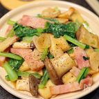 具沢山おつまみ♪【エリンギと小松菜ベーコンのガリバタソテー】