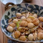 ＊えのきたっぷり鶏団子とうずらの卵ときのこのとろみ煮＊