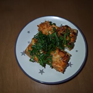 はるにゃんこの作ってみた!投稿(厚揚げのキム納豆チーズ焼き)