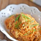 人参と厚揚げ豆腐の味噌マヨおかかサラダ