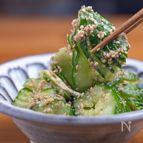 【５分だけ】蛇腹きゅうりの胡麻塩和え