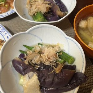 Hikeyの作ってみた!投稿(【なすとオクラのお浸し】レンジで簡単)
