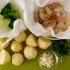 【ポテトと海老の和風ガーリック炒め】お手軽材料でおもてなし♪の下準備