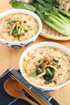 きのこと小松菜のとろたまあんかけうどん
