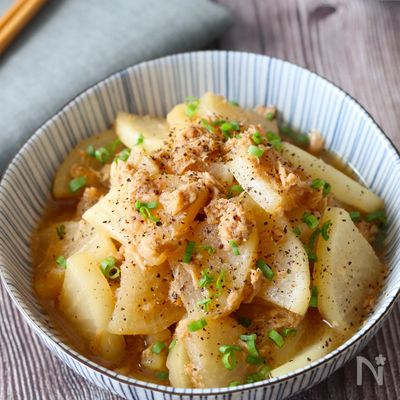 【大根とツナのはちみつレモン醤油煮】レンチンのみで超簡単!