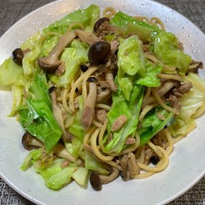 楽ラク手抜キッチン🐶🐾の作ってみた!投稿(【包丁いらず！野菜とツナのだししょうゆパスタ】)