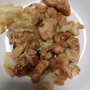 1556395の作ってみた!投稿(行列の定食屋さんの🍚ぶっ濃い鶏トンテキ野菜炒め定食🤩)