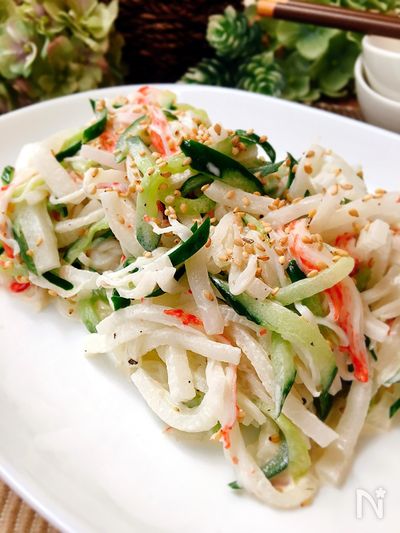 大根ときゅうりとカニカマのゴマ マヨサラダ By Chiko レシピサイト Nadia ナディア プロの料理家のおいしいレシピ