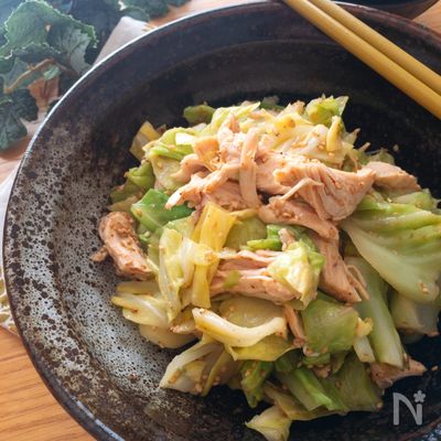 調味料一律大さじ1♡春キャベツとささみのごま醤油サラダ