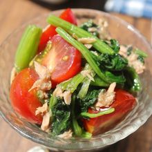 【お子が爆食❤️】ほうれん草とトマトのレンチンツナサラダ