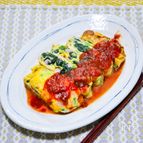 ほうれん草とベーコンのオムレツ風玉子焼き