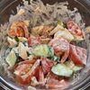 ささみとトマトときゅうりの七味マヨ和えの工程3