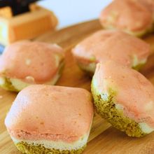 ひな祭りに｜ひしもち風 米粉蒸しパン（砂糖控えめ）
