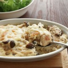 クリームやバター不使用！鶏肉ときのこの豆腐クリームグラタン