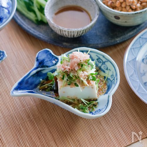 貝割れ菜の冷ややっこ〜手作りポン酢しょうゆかけ