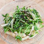 切って和えるだけ！豆苗と新玉ねぎの塩こんぶサラダ