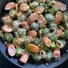 ころころっとかわいい芽キャベツとウィンナーのパン粉焼きの工程2