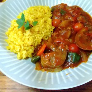チョロリスの作ってみた!投稿(夏に食べたい！絶品カレー☆『ひき肉のゴロっと夏野菜カレー』)