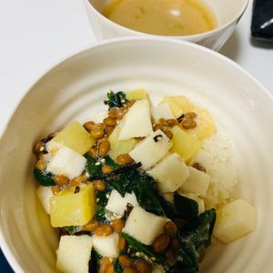 みにの作ってみた!投稿(ごはんにも豆腐にも合う《ネバトロ♡ながいも納豆》)