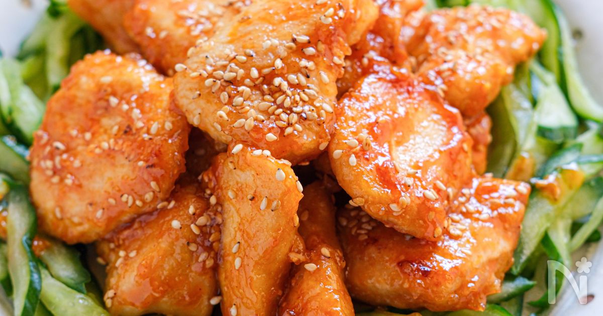 【鶏むねきゅうりのコチュ味噌チキン】柔らかむね肉で絶品おかず